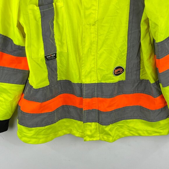 Pioneer Hi-Viz Traffic Control Safety Jacket Size M Yellow Stat Tech Reflective - Picture 4 of 9